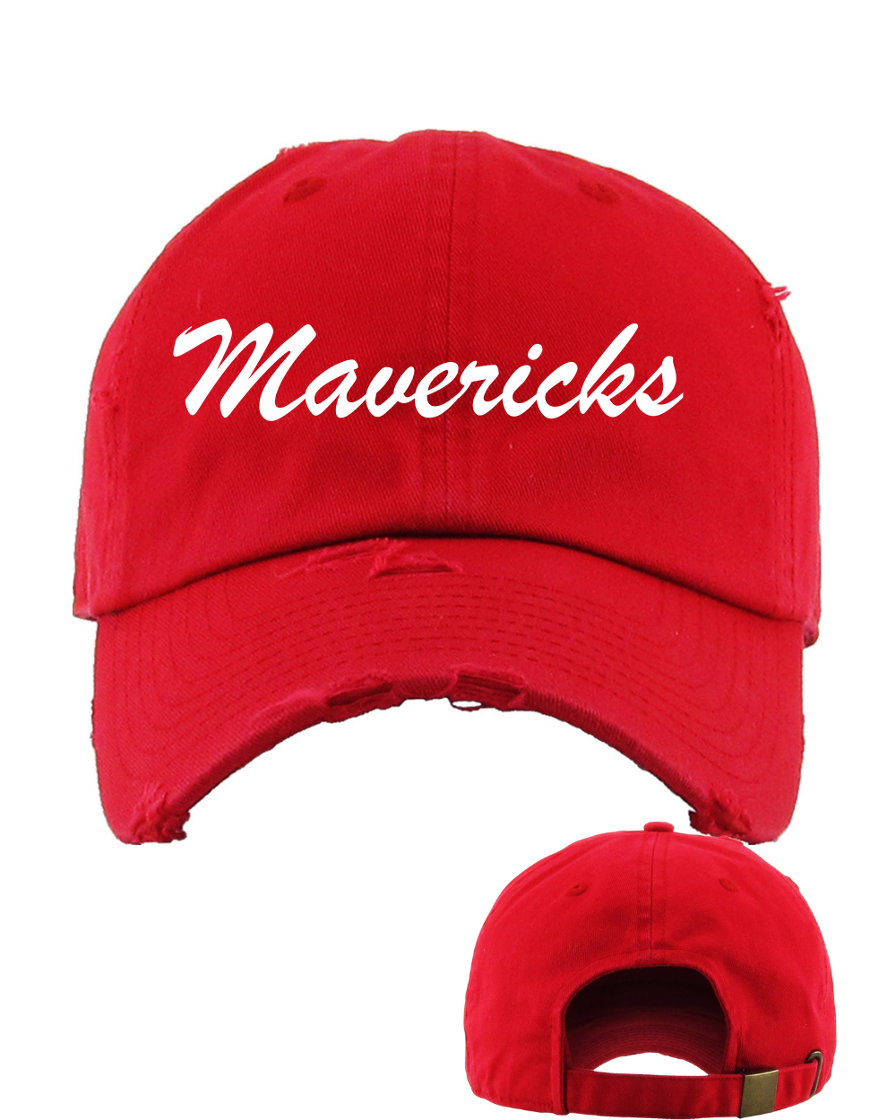 Manvel Athletics- Embroidered Mavericks Distressed Cap