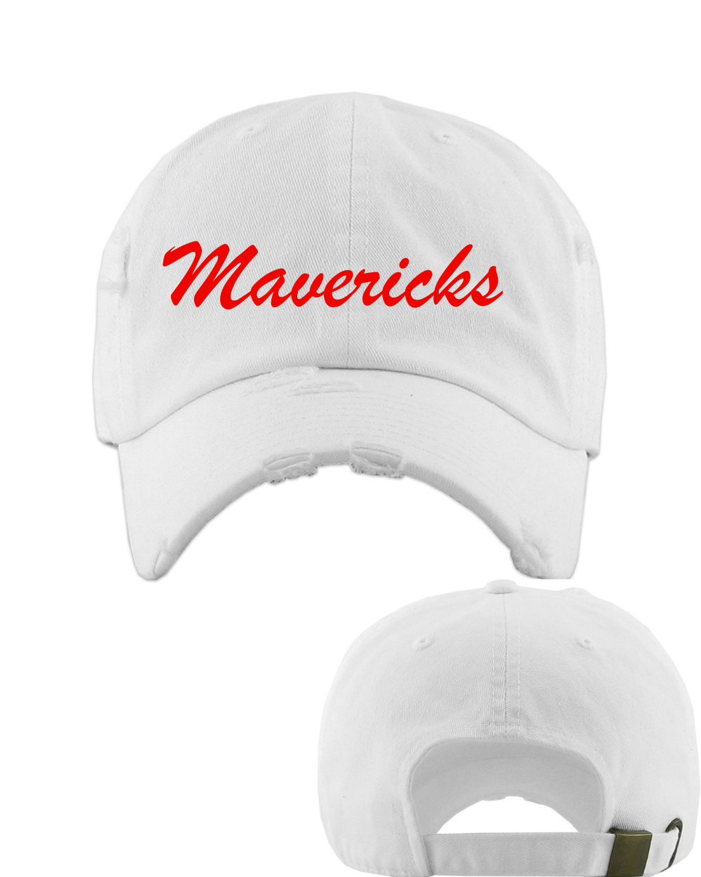 Manvel Athletics- Embroidered Mavericks Distressed Cap