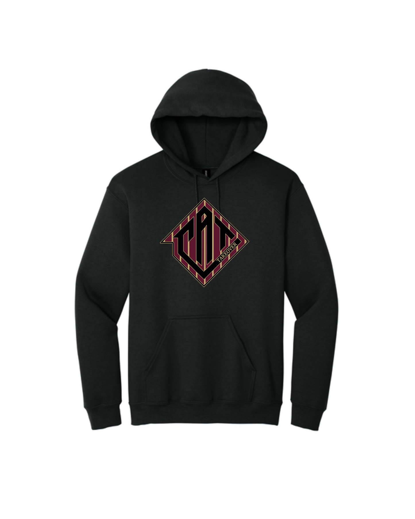 CAT Takeover- Heavy Blend Hoodie- CAT Pin-Striped Logo