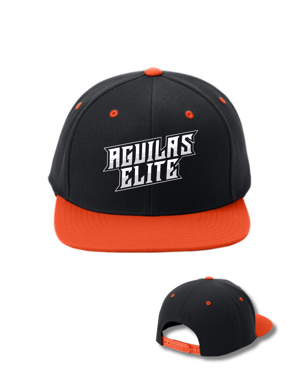 Aguilas Elite- Five Panel Hat-Black/ Orange