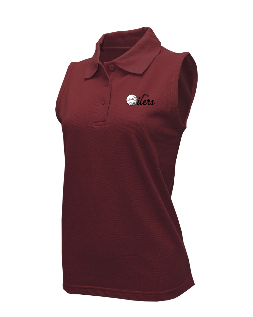 PHS Golf - Ladies Oilers Logo Women Sleeveless Polo - Maroon