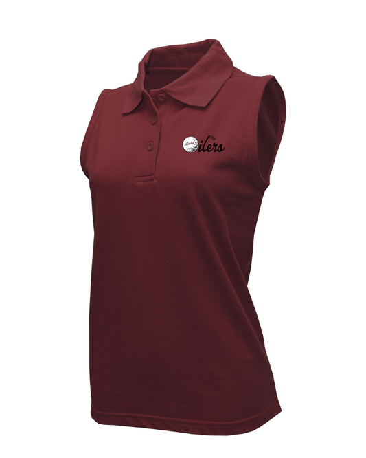 PHS Golf - Ladies Oilers Logo Women Sleeveless Polo - Maroon