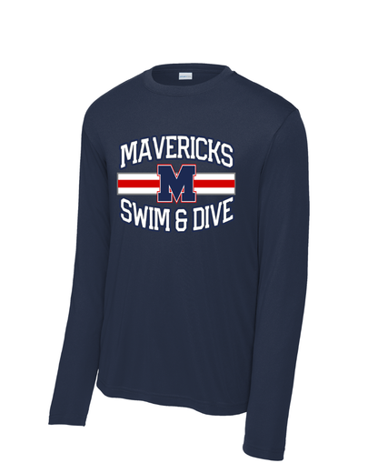 Manvel Swim & Dive- Mavericks Swim Long Sleeve Performance Tee