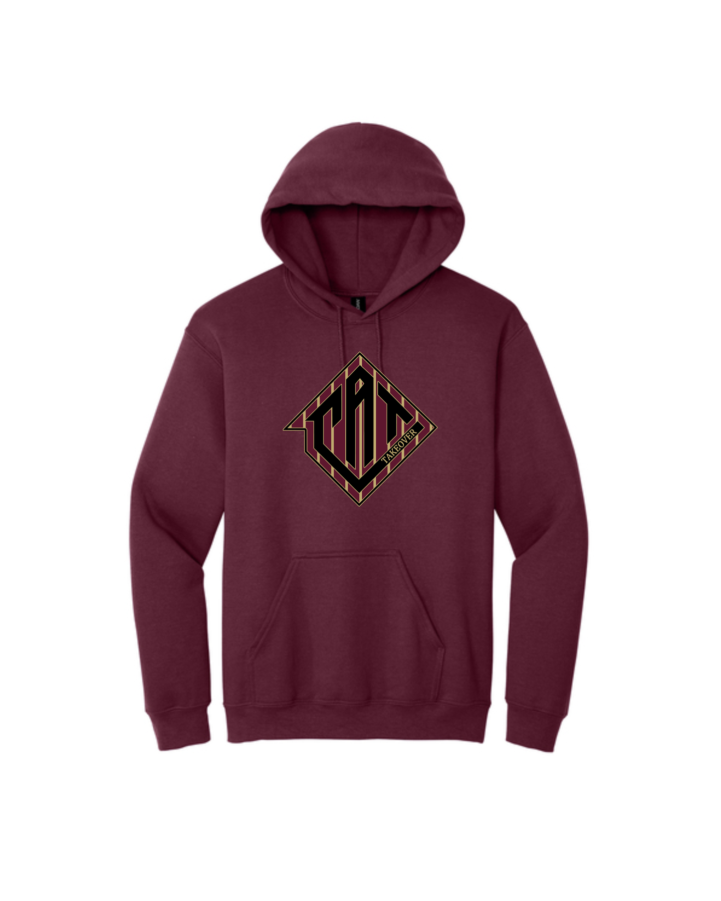 CAT Takeover- Heavy Blend Hoodie- CAT Pin-Striped Logo