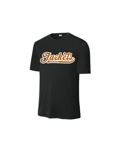 Alvin HS Track and Field- Cursive Jackets Track and Field Performance Short Sleeve Tee