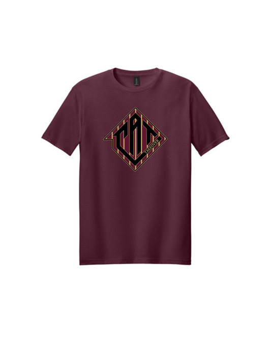 Cat Takeover - CAT Pin Stripped Logo Cotton Tee Shirt