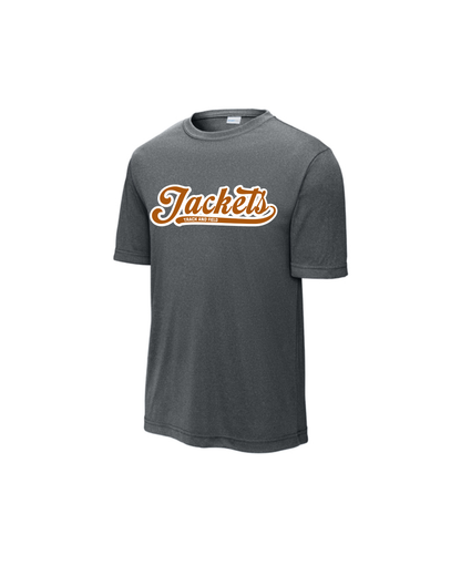 Alvin HS Track and Field- Cursive Jackets Track and Field Performance Short Sleeve Tee