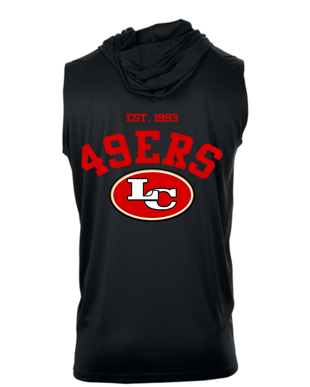 League City 49ers- LC Performance Sleeveless Hoodie- black