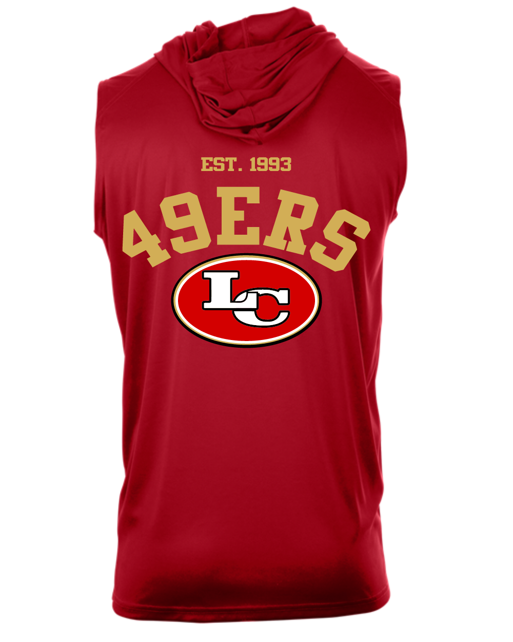 League City 49ers- LC Performance Sleeveless Hoodie- red