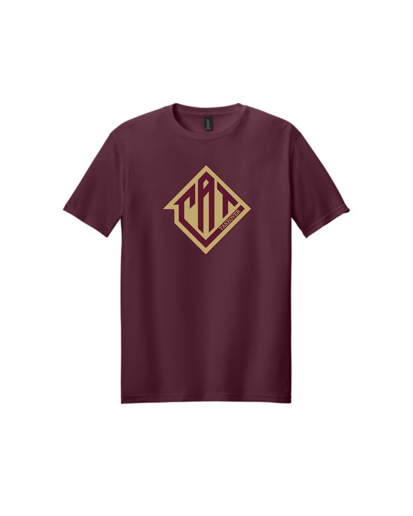 Cat Takeover - CAT Gold & Maroon Logo Cotton Tee Shirt