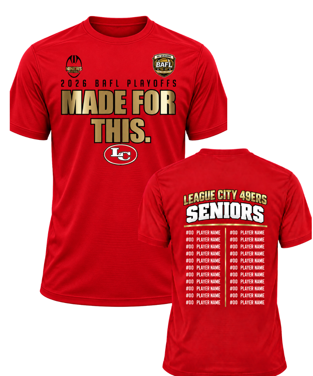 League City 49ers- Playoff Tee 2026- Performance Tee