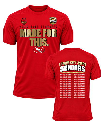 League City 49ers- Playoff Tee 2026- Performance Tee