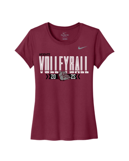 Heights Volleyball- Nike Legend Ladies Performance Tee- Deep Maroon
