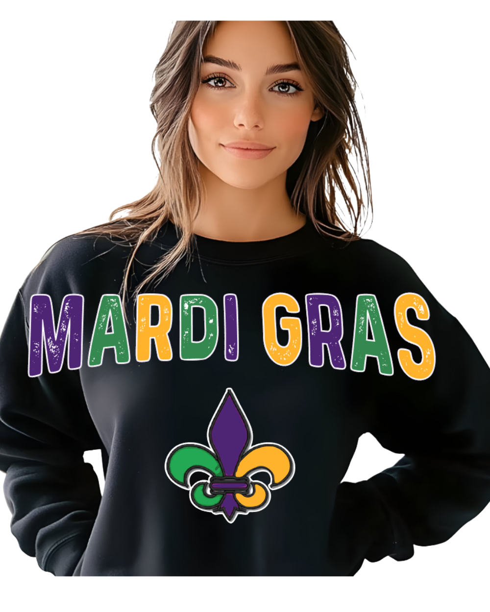 Sweatshirt-Mardi Gras Fleur De Lis  Oversized Sweatshirt