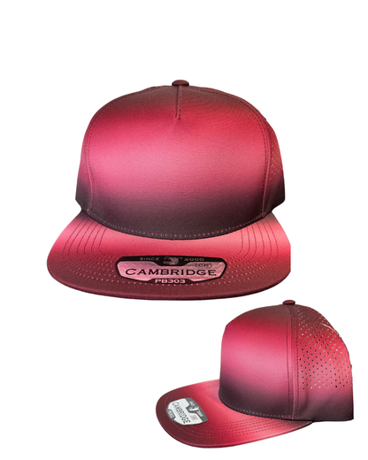 Embroidery Hats-Upside down Pearland Ombre Perforated Snap Back Hat- Maroon