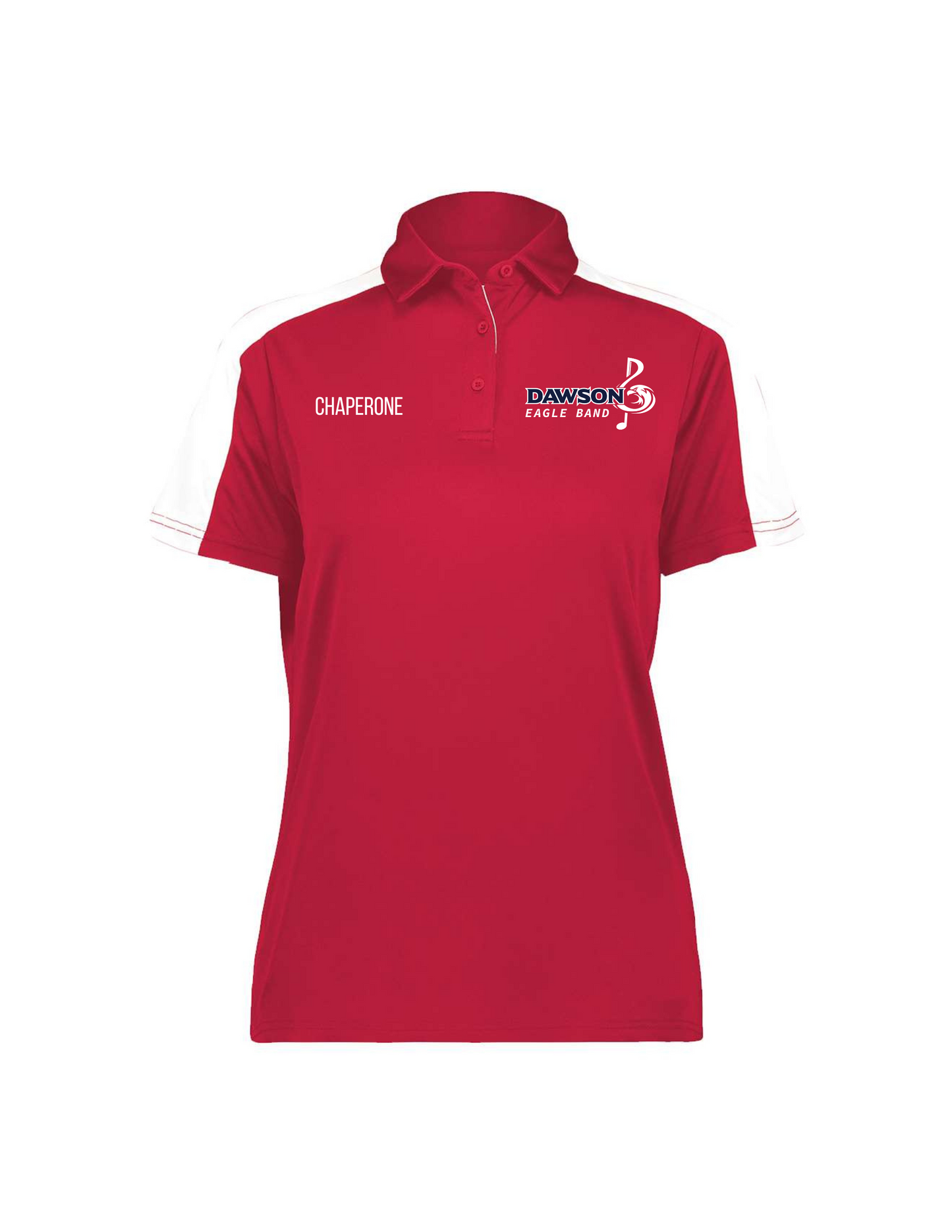 Dawson HS Band - Band Chaperones Embroidered Band Logo- Ladies Red Polo
