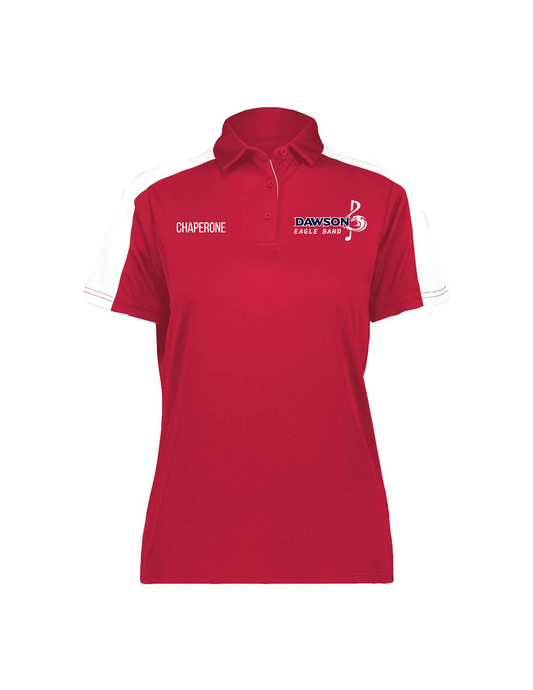 Dawson HS Band - Band Chaperones Embroidered Band Logo- Ladies Red Polo