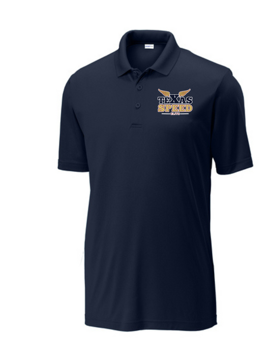 Texas Speed Elite- TSE Embroidered Logo Performance Polo -Navy