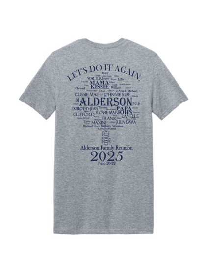 Alderson Family Reunion 2025 Adult Tee - Grey