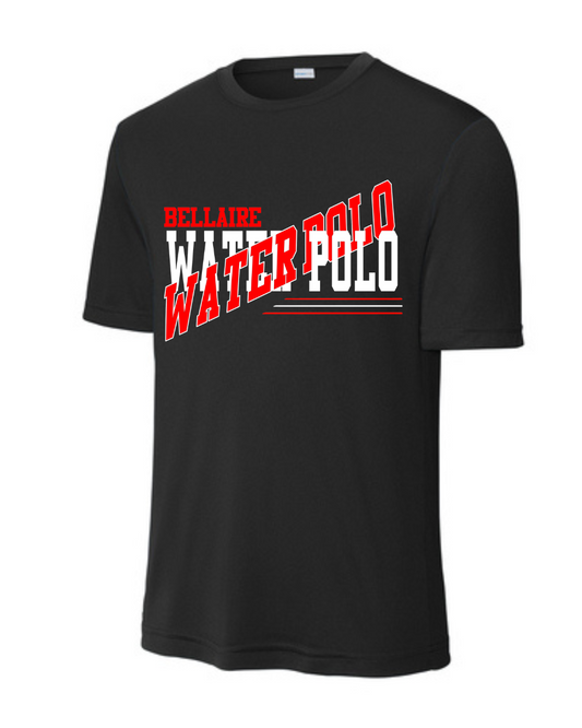 Bellaire Cardinals Water Polo - Split Water Polo  Black Performance Tee