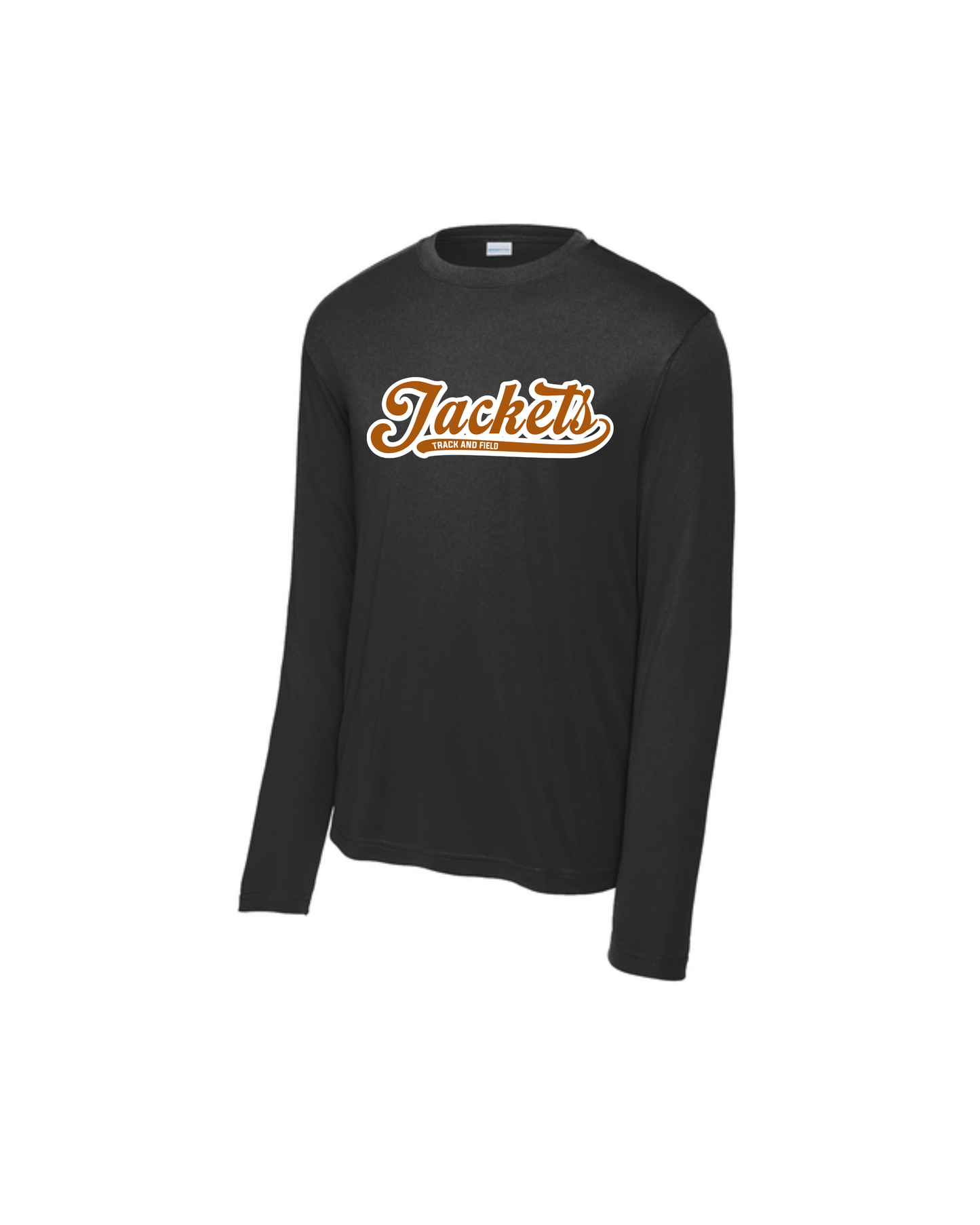 Alvin HS Track and Field- Cursive Jackets Track and Field Performance Long Sleeve Tee