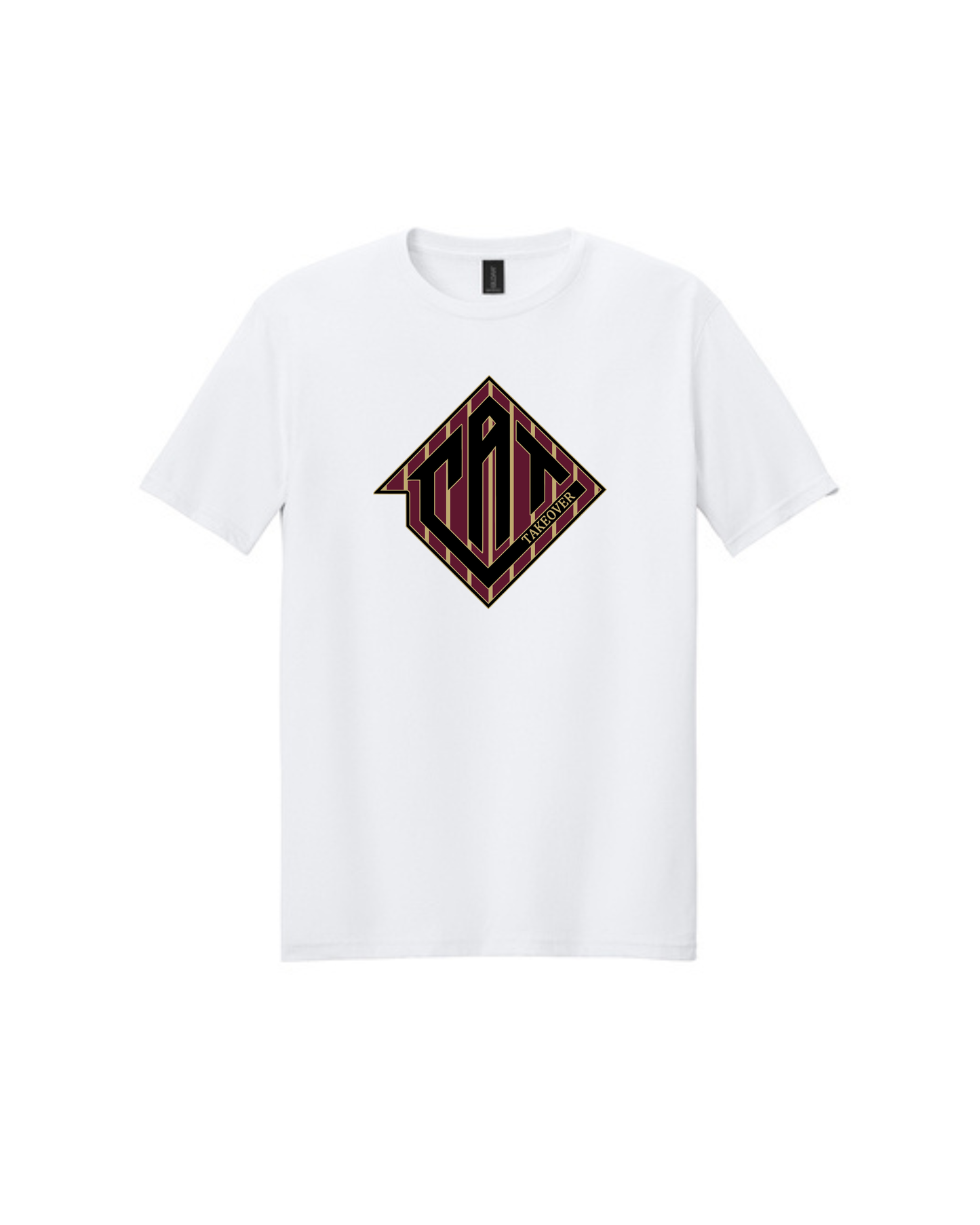 Cat Takeover - CAT Pin Stripped Logo Cotton Tee Shirt