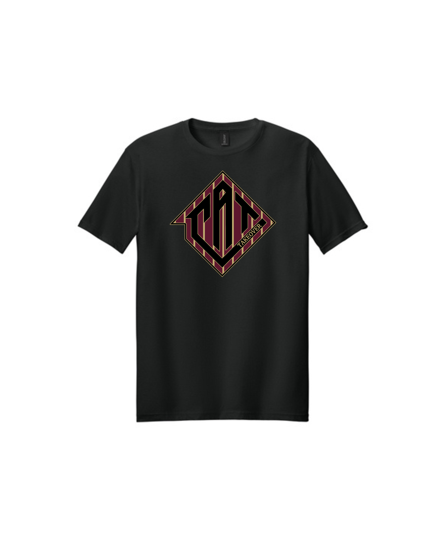 Cat Takeover - CAT Pin Stripped Logo Cotton Tee Shirt