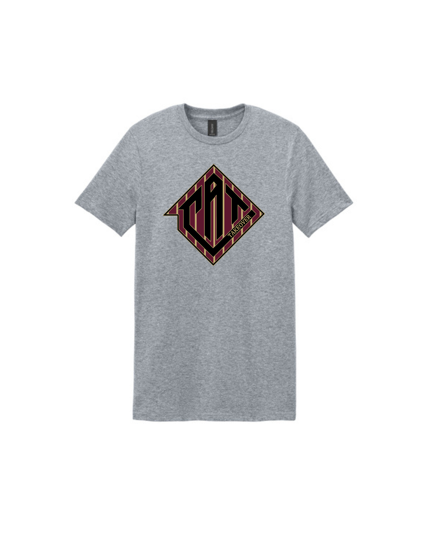 Cat Takeover - CAT Pin Stripped Logo Cotton Tee Shirt