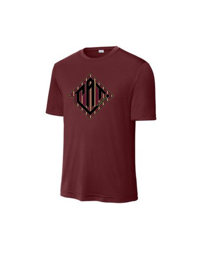 CAT Takeover- Performance Shirt Sleeve Tee- CAT Pin-Striped Logo