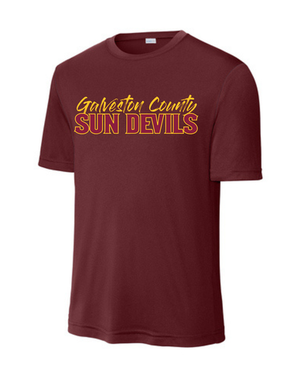 GC Sun Devils Baseball- Galveston County Sun Devils  Short Sleeve Performance Tee