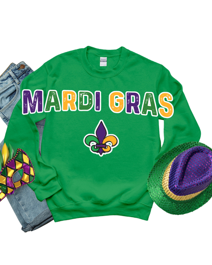 Sweatshirt-Mardi Gras Fleur De Lis  Oversized Sweatshirt