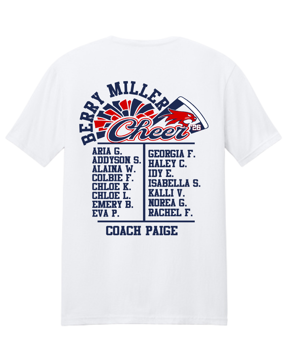 Berry Miller Cheer- Bobcats Cheerleading 2026 Cotton Tee