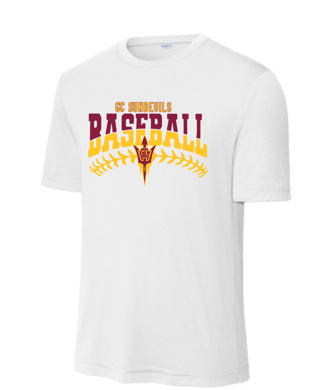 GC Sun Devils Baseball- GC Baseball Stitches  Short Sleeve Performance Tee