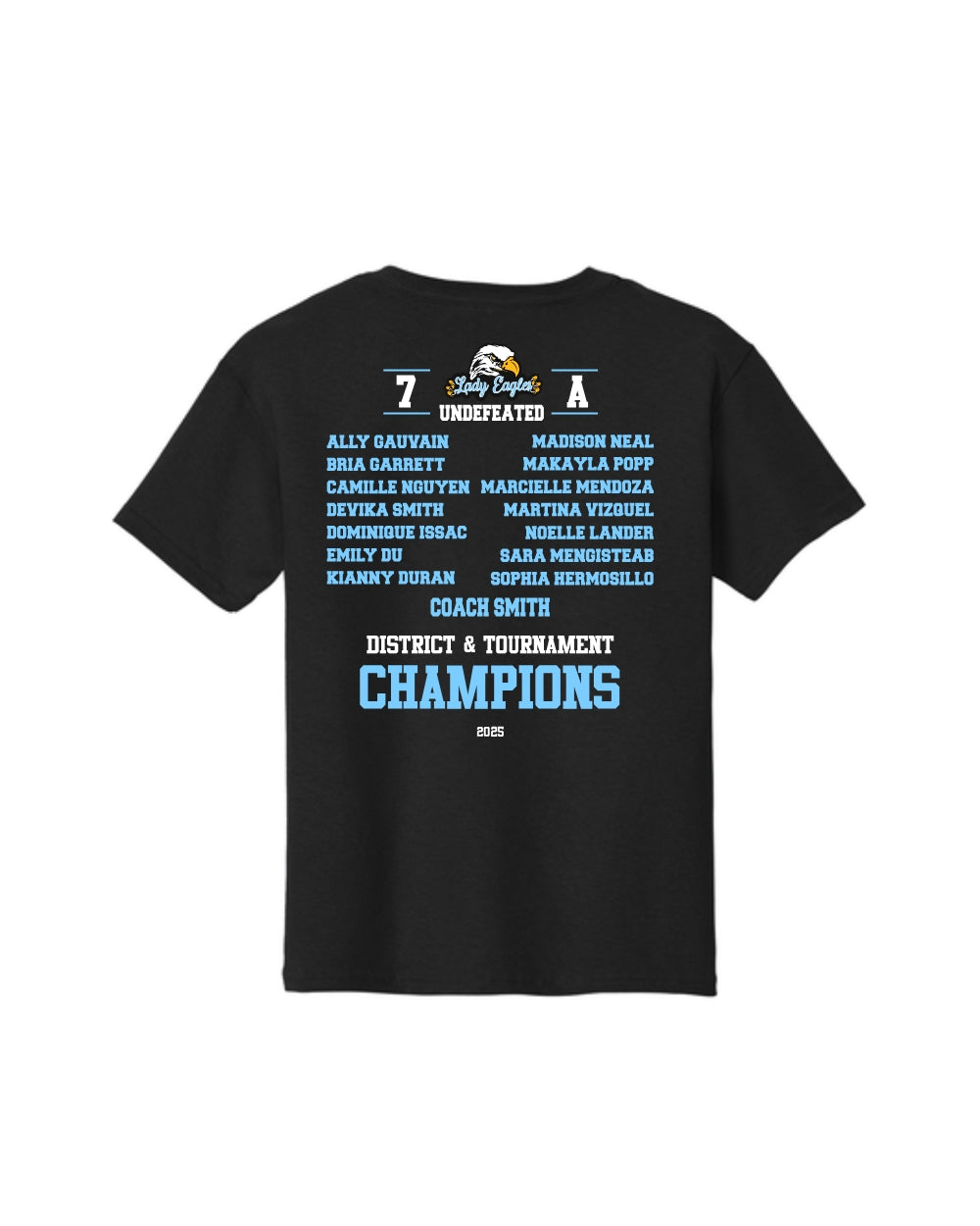 McNair Volleyball - 7A Undefeated District & Tournament Champions Cotton Tee Shirt