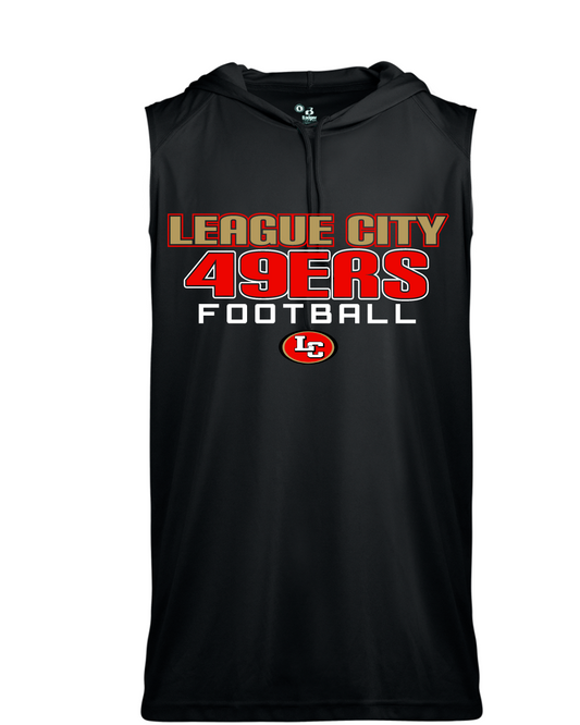League City 49ers- Don't Grind Perfomance Sleeveless Hoodie- black