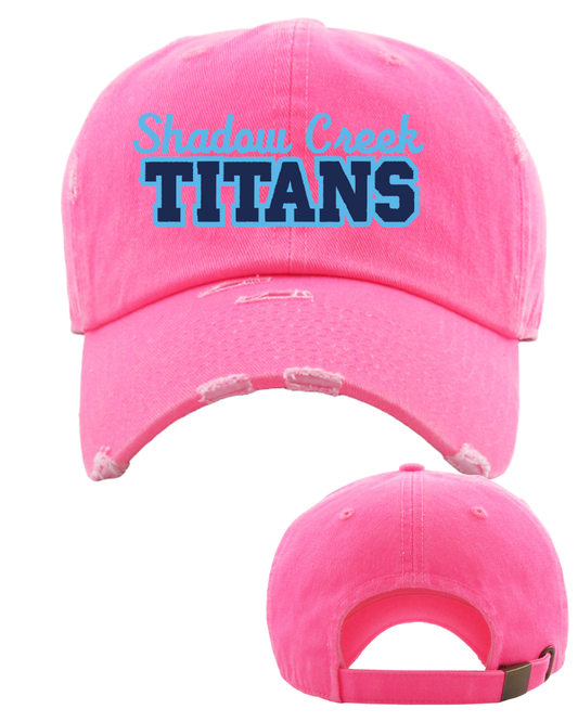 Shadow Creek Titans- Embroidered Shadow Creek Titans Distressed Cap