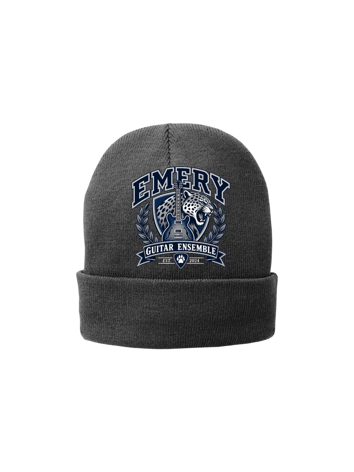 Emery Weiner Guitar Ensemble- Embroidered Traditional Fleece Lined Beanies