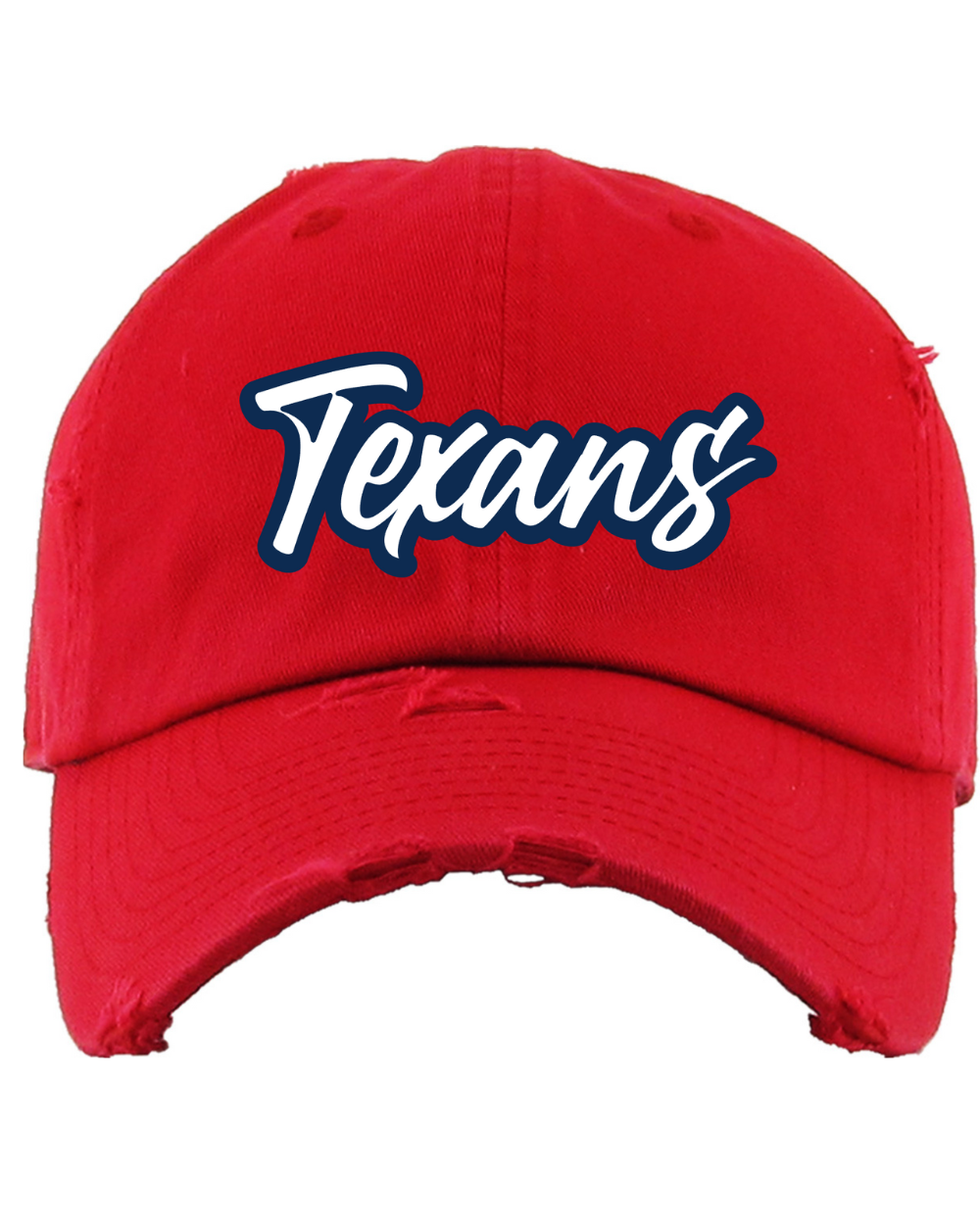 Pearland Texans - Embroidered Red Distressed Dad Hat