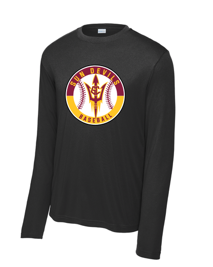 GC Sundevils Baseball- GC Sundevils Circle Logo Long Sleeve  Performance Tee