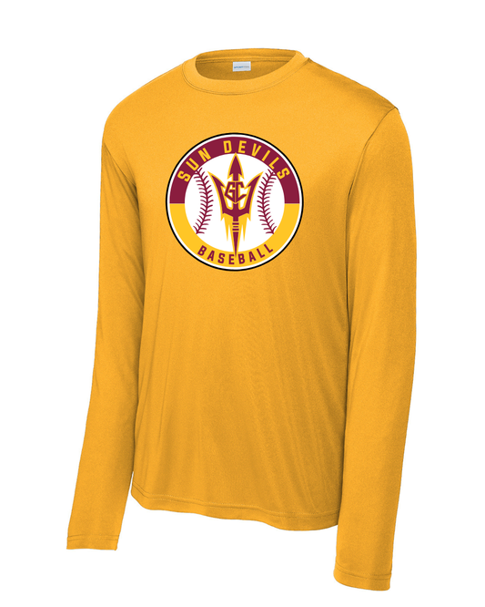 GC Sundevils Baseball- GC Sundevils Circle Logo Long Sleeve  Performance Tee