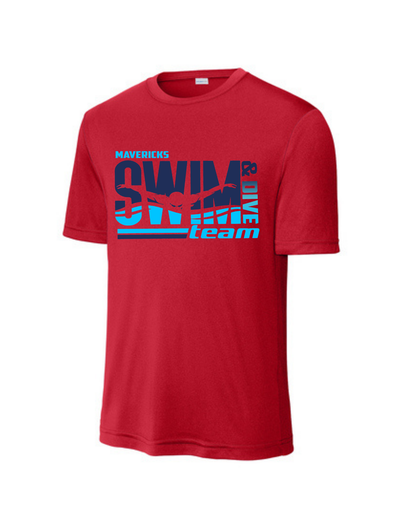 Manvel Swim & Dive-  Mavericks Swim & Dive Short Sleeve Performance Tee