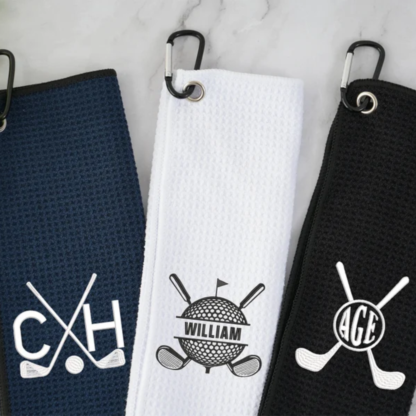 Gift- Embroidered Waffle Microfiber Golf Towel