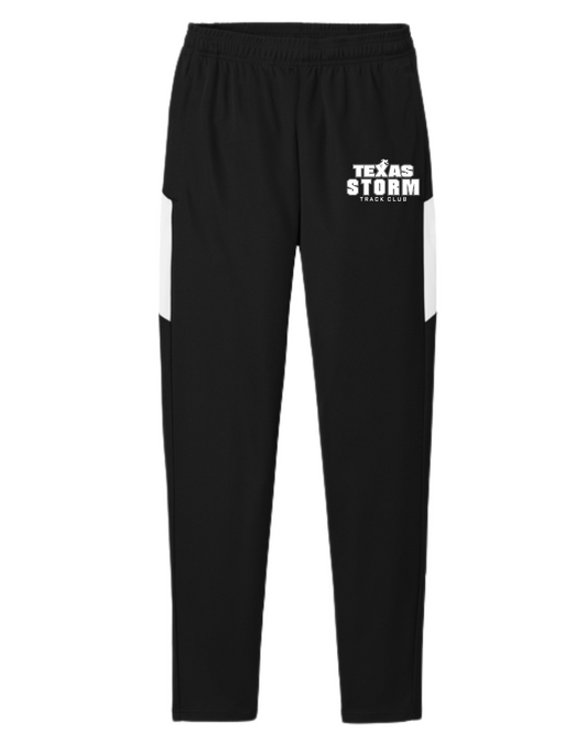 Texas Storm- Embroidered  Warm Up Pants- Black/White