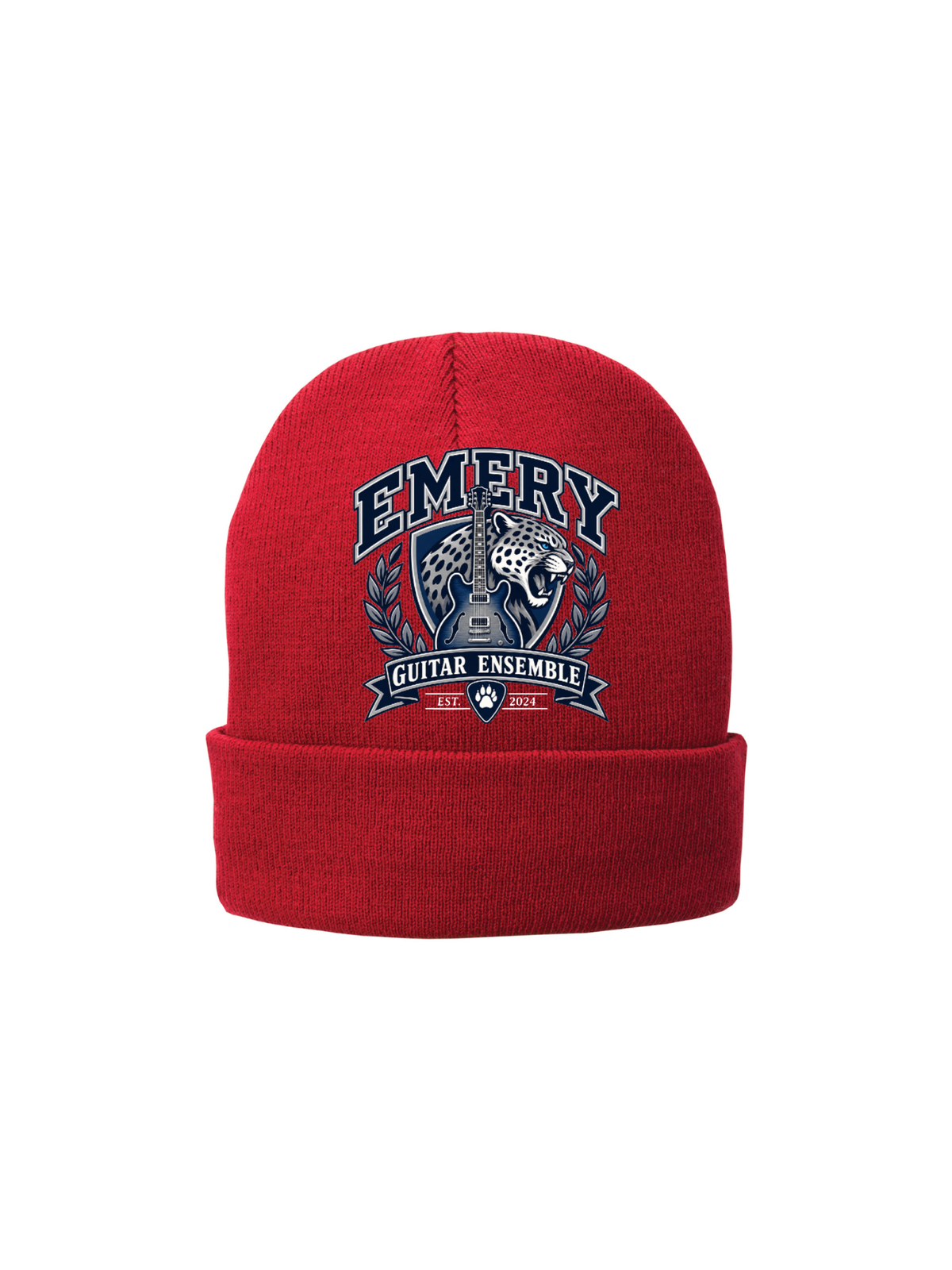 Emery Weiner Guitar Ensemble- Embroidered Traditional Fleece Lined Beanies