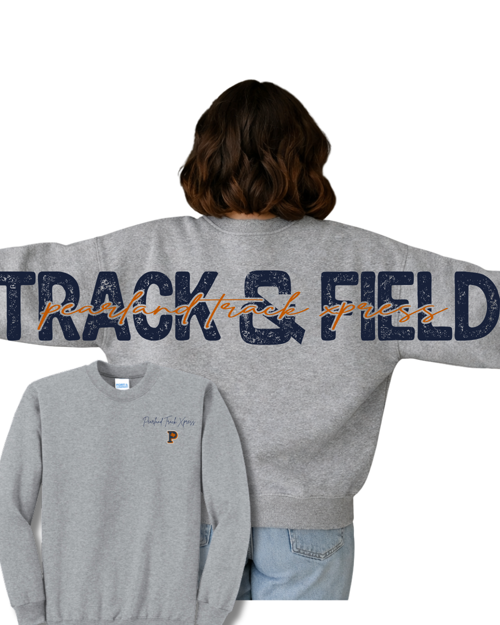 PTX- Pearland Track Xpress Oversized print Crewneck