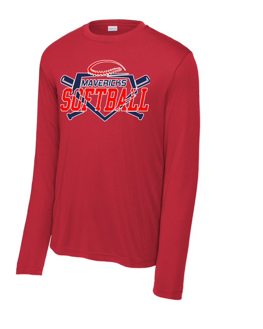 Manvel Softball- Mavericks Softball Long Sleeve Performance Tee