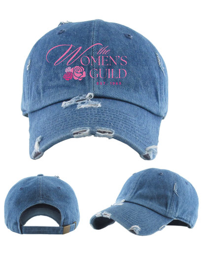 The Women's Guild- Embroidered Distressed Dad Hats