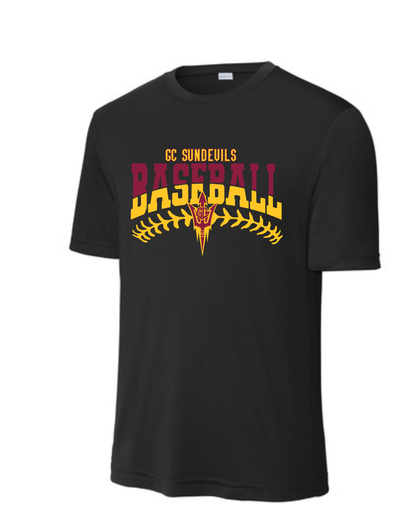 GC Sun Devils Baseball- GC Baseball Stitches  Short Sleeve Performance Tee