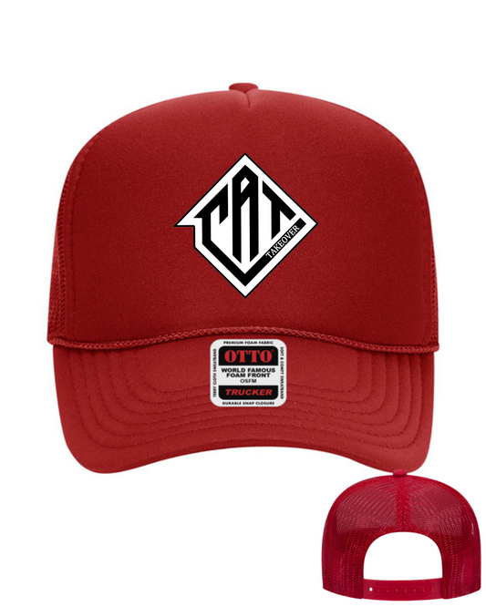 Cat Takeover - Red/Red Foam Trucker Hat