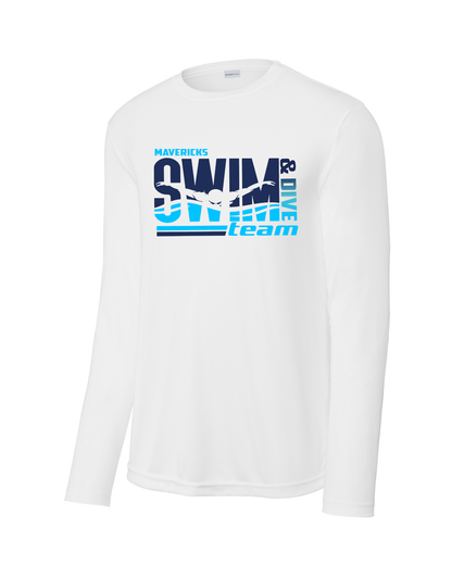 Manvel Swim & Dive- Mavericks Swim & Dive Long Sleeve Performance Tee